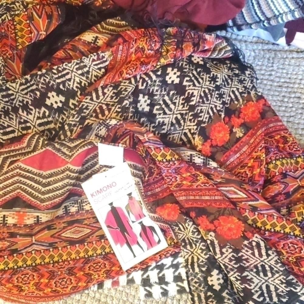 New with Tags Dress Barn Boho✨✨ Kimono Scarf Wrap One size fits Most - Picture 6 of 11